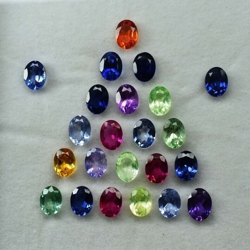 15 Pcs Natural Sapphire Mix Color Oval CERTIFIED Gemstone Lot 7x5 mm - Picture 2 of 4