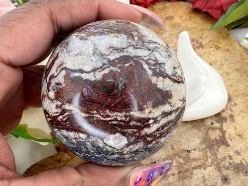 Ocean Jasper Sphere - UNIQUE Ocean Jasper Crystal Ball - 2.25" Ocean Jasper - Picture 3 of 10