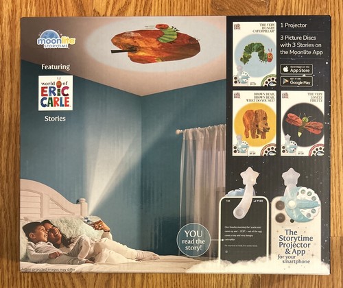 Moonlite Storytime Mini Projector w/3 Stories. Use With Your Smart Phone - Picture 1 of 3