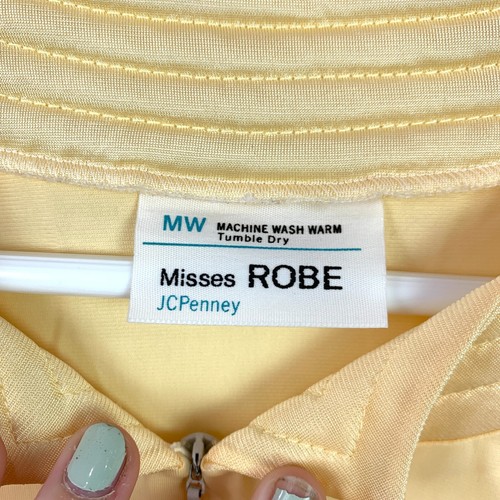 Conjunto de camisón bata larga amarilla vintage JcPenney modesto misses mediano - Imagen 8 de 10