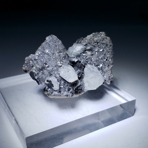 ***SUPERB-Sparkling Cerussite crystals on Tennantite, Tsuemb mine Namibia*** - Picture 5 of 9