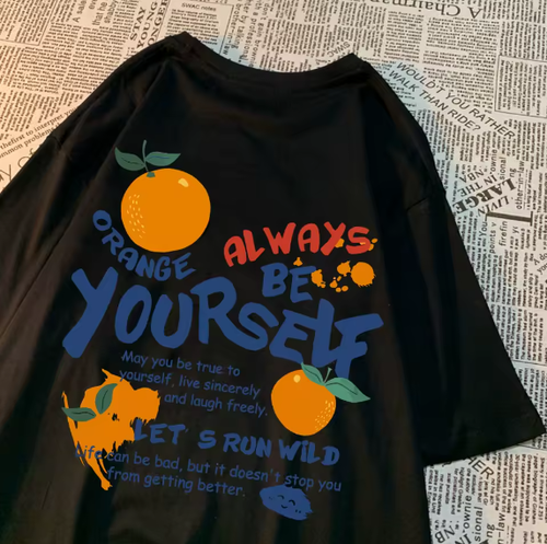 T-shirt cooles Print, perfekt für Frühling und Sommer, Oversized, aus Baumwolle - Bild 20 von 20