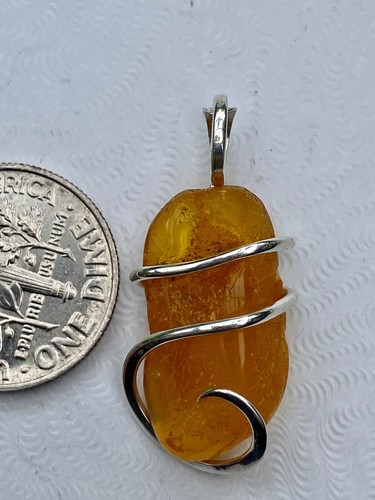 8,28ct Bernstein Baltikum Russland getrommelt in geschmiedetem Sterlingsilber Anhänger Gesamtgewicht - Bild 5 von 11