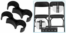 (100 PACK) Black Color Plastic Ganging Clips For Rental Style Poly Chairs