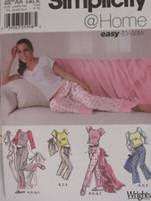 OOP SIMPLICITY 5923 Misses Pants Knit Top Slippers Bag & Blanket PATTERN S-XL UC