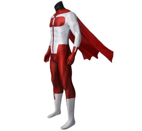 Tuta Omni Man Nolan Grayson Cosplay Body Mantello Supereroe Costume Nuovo - Foto 2 di 12
