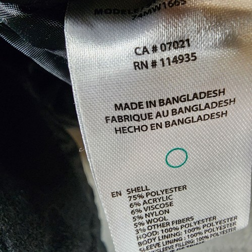 HEDGE Wool Blend Hooded Jacket Men's S Black Drawstring Front Button Long Sleeve - Picture 10 of 13