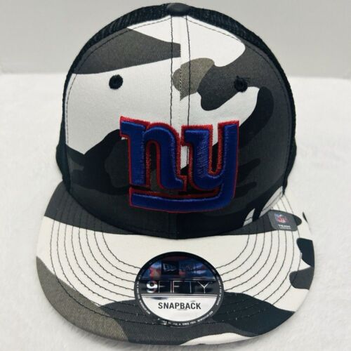 New Era New York Giants Snow Camo 9FIFTY Snapback Hat Cap Adjustable Black - Picture 2 of 6