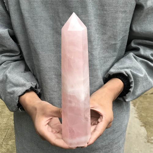Piedra de obelisco de cristal de cuarzo rosa natural de 2,7 libras XA2257 - Imagen 7 de 17