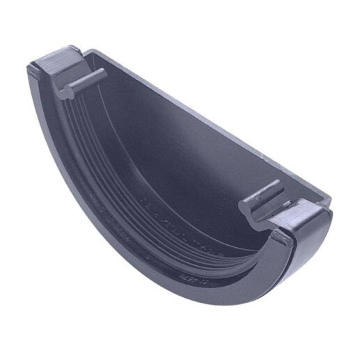 Grey Plastic Half Round Guttering & Downspout Various Fittings Free Delivery - Picture 5 of 35