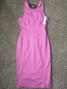 NWT-Women-039-s-I-LOVE-RONSON-Sleeveless-Textured-Pink-White-Dress-sz-X-Small