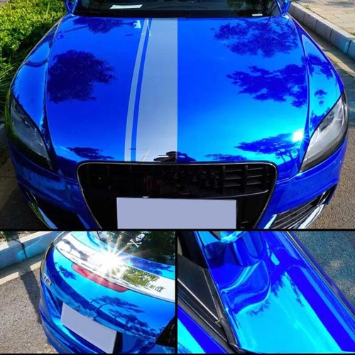 5 Meter Blau Vinyl Wrap Aufkleber Chrom Abdeckfolie Autoaufkleber Motorrad - Bild 10 von 17