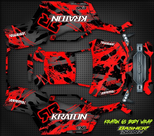 ARRMA KRATON 6S WRAP decal set - BODY SKINZ - wrap only - RED - Picture 3 of 4
