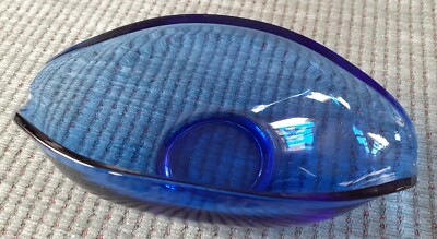 Blaue Glas Schmuck Schale / Schale