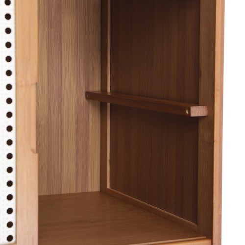 Bamboo Rattan Nightstand Boho Bedside End Table w/ Drawer & Wood Leg for Bedroom - Picture 38 of 46