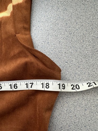 Banana Republic Vegan Suede Wrap Top Women Medium Brown Sleeveless Western - Picture 7 of 8