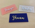 Personalised frosted Acrylic table PLACE NAMES card wedding birthday event decor