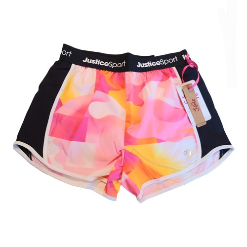2 Pairs Justice Sport Girls Shorts-10-Running-Midi-Multi Color-Black - Picture 2 of 10