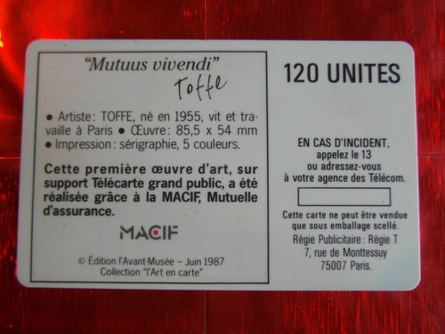 Erreur impression recto sur F 6 Macif Toffé - Carte Luxe - Cote prix amateur - Foto 3 di 3