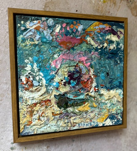 Abstract, The Shore, Original Oil Painting, Art, Framed - Picture 13 of 23