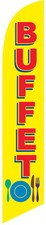 Buffet Restaurant Advertising 12ft Feather Banner Swooper Flag - FLAG ONLY