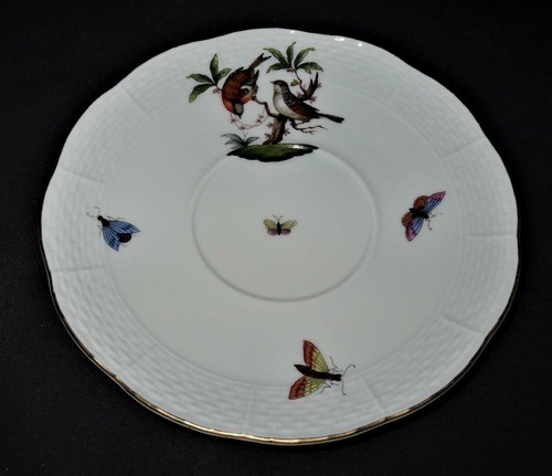 Herend Porcelain ROTHSCHILD BIRD 740 Rose Lidded Cream Soup Bowl & Saucer (B) - Picture 7 of 8