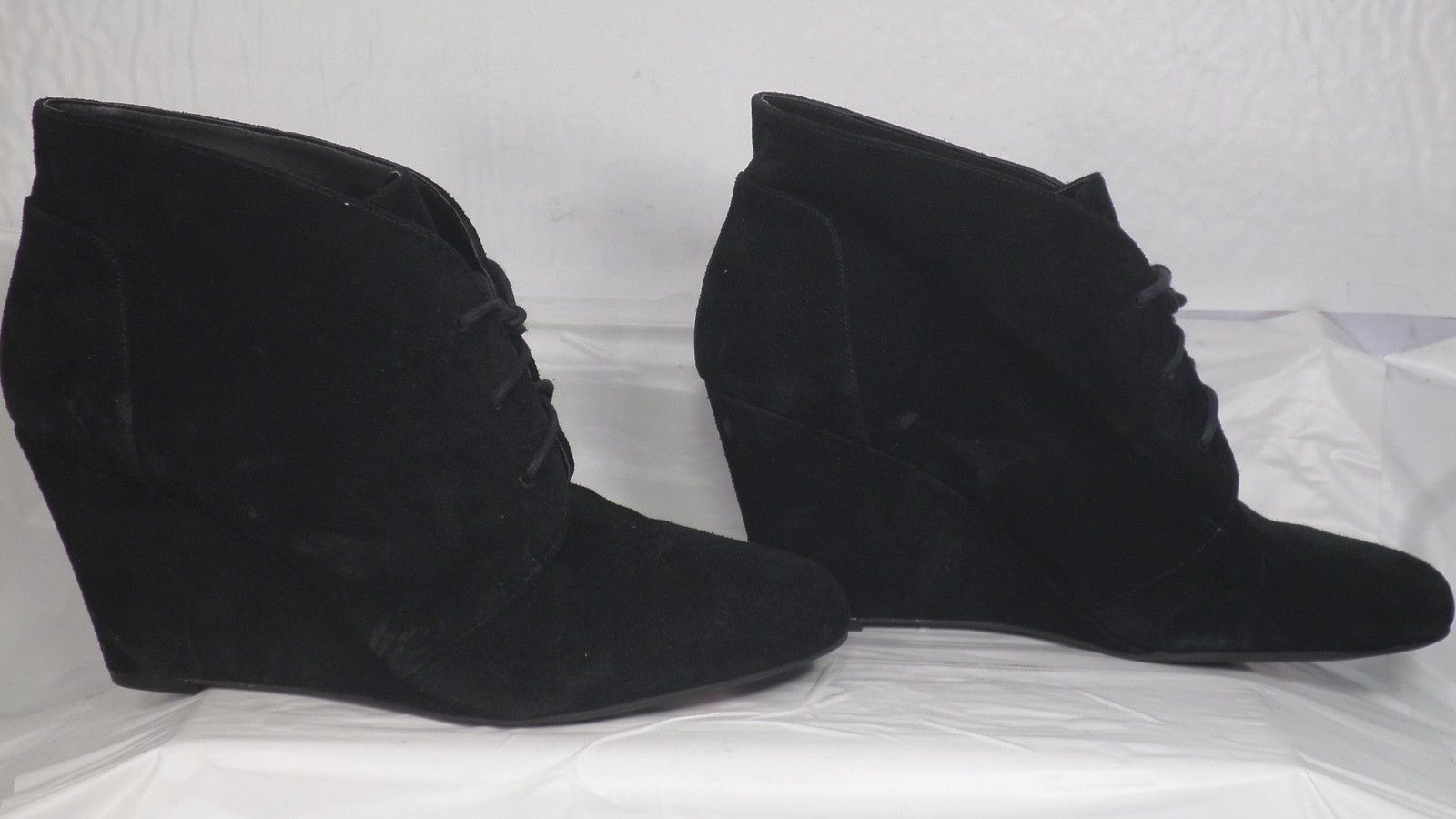 Via Spiga Fedora Negro Gamuza Bota al tobillo con cordones cuña mujer talla 10 M Via Spiga Fedora Negro Gamuza Bota al tobillo con cordones cuña mujer talla 10 M calidad de primera clase