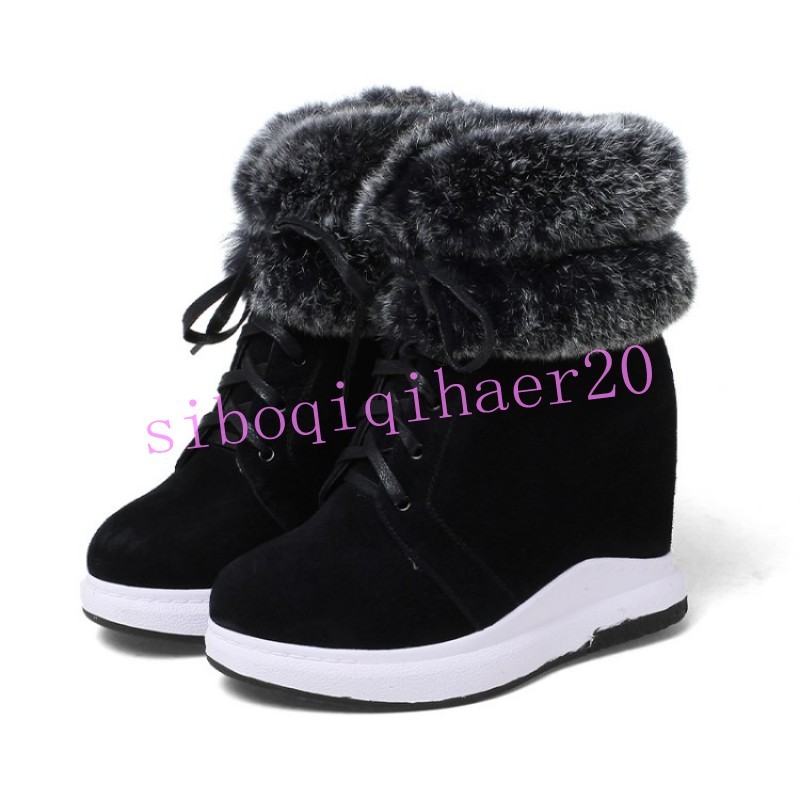 Mujer Tobillo botas De Nieve Piel Forro Piel Nieve Con Cordones grueso peludo Oculto Tacones Zapatos 4.5-9 c8c88d Mujer Tobillo botas De Nieve Piel Forro Piel Nieve Con Cordones grueso peludo Oculto Tacones Zapatos 4.5-9 c8c88d