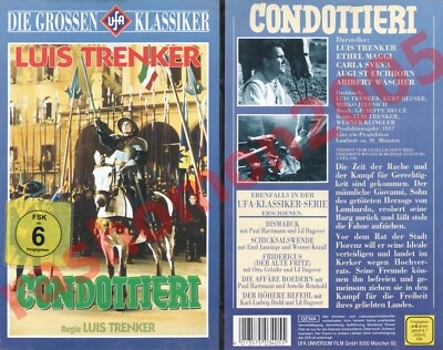 VHS CONDOTTIERI (1937) Luis Trenker Ethel Maggi de' Medici Rarität NUR AUF VIDEO