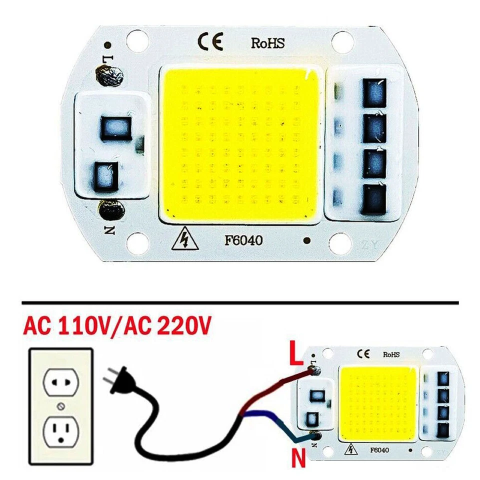 20W 30W 50W LED Floodlight COB Chip 110V 220V Input Integrated Smart IC Driver - Image 3 of 4