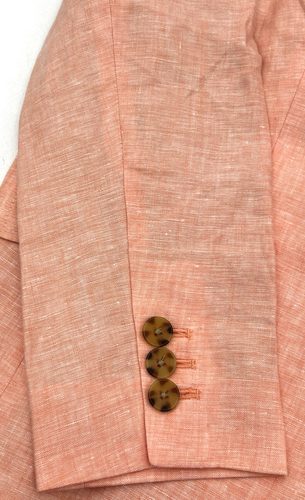 TALBOTS 100% LINEN CLASSIC SUMMER BLAZER WOMENS 12 ORANGE LINED FLAP POCKET NWT - Picture 9 of 18
