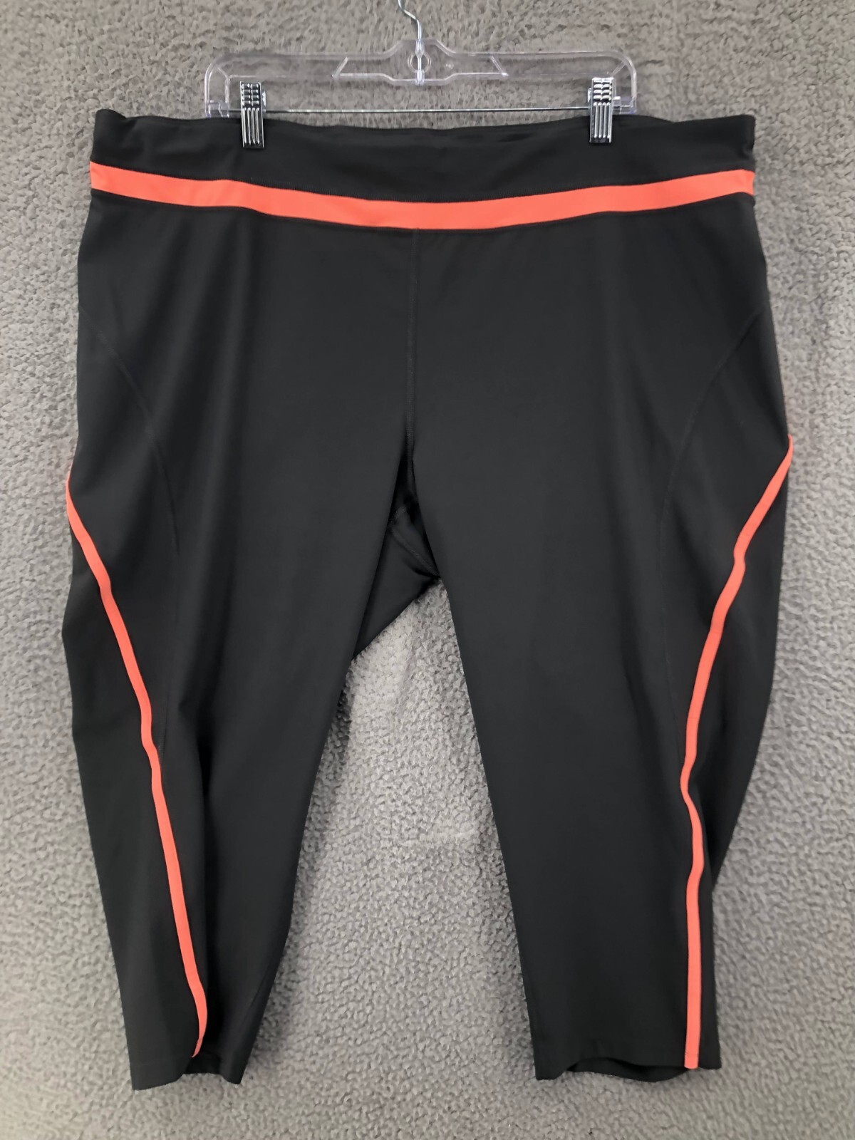 Xersion Capri Leggings Yoga Pants Women's Plus 3X Striped Gray Orange