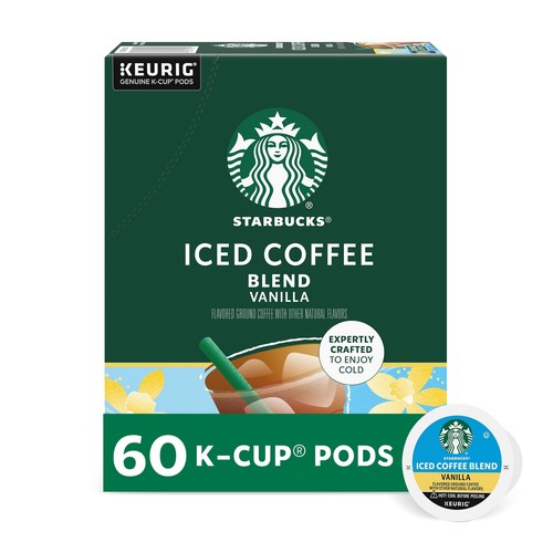 Starbucks K-Cup Dosettes de Café Mélange de Café Glacé Vanille Café Naturellement Aromatisé...