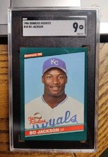 1986 Donruss #38 Bo Jackson Rookie Baseball Card SGC 9 MT