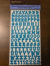 Recollections TURQUOISE ALPHABET AND NUMBERS Scrapbooking Stickers