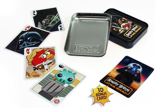 ANGRY BIRDS STAR WARS SET DI 5 CLIP ZAINO PELUCHE E 4 CARTE DA GIOCO IN LATTA NUOVO - Foto 6 di 12