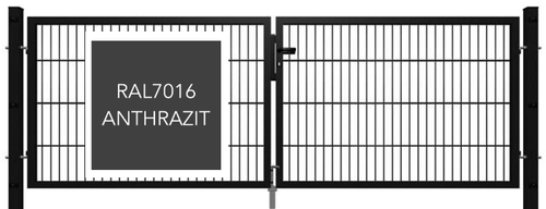 Doppeltor Metall Zweiflügeltor Hoftor Einfahrtstor Tor Doppelstabmatten 3m GEWA - Bild 14 von 19