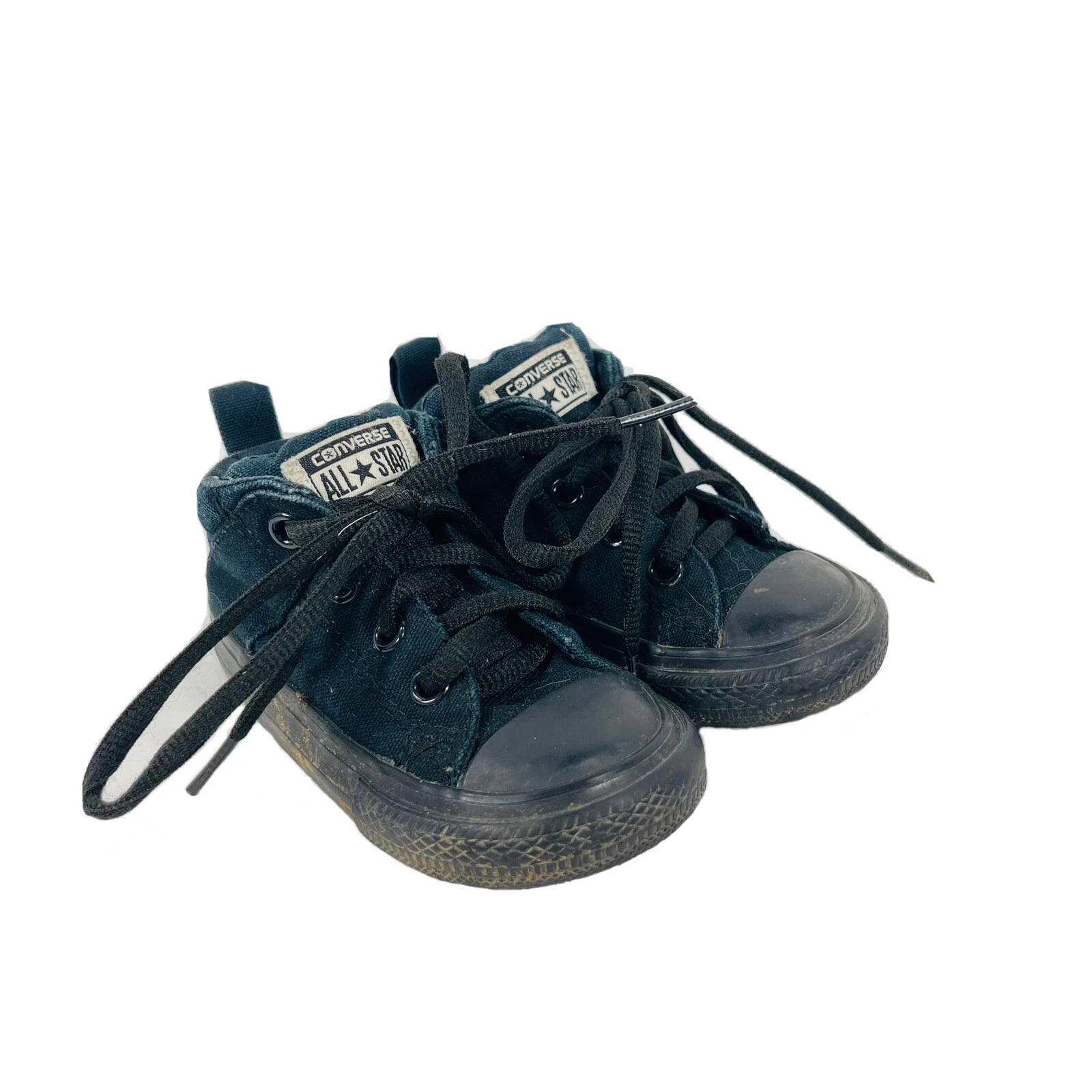 Sneakers Converse All Black unisex bambino vita media stringate taglia 5