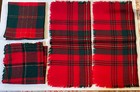 Red Plaid Dinner Napkins~Assorted~ Gold Metallic Thread Christmas Holiday