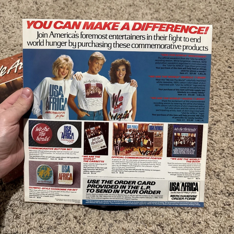 USA for AFRICA/WE ARE THE WORLD, 1985 Columbia Pitman Press, USA 40043 EX Foto 4 de 4