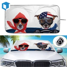 Foldable Car Windshield Sun Shade Visor Front Window Shield UV Block Cover Dogs