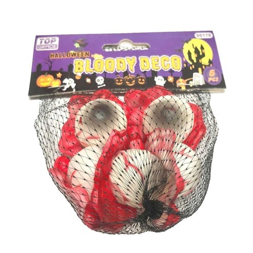 Bloody SEVERED EYEBALLS Body Parts Walking Dead ZOMBIE Halloween Horror Prop-5pc - Picture 1 of 4