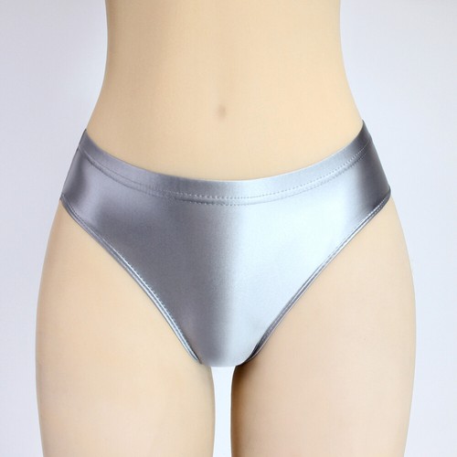 Women Sexy Panties Shiny Satin Briefs Knickers Opaque Gym Yoga Shorts Underwear - Picture 24 of 36