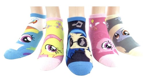 My Little Pony Mix & Match Ankle Socks 5-Pack Girls / Women One Size Fits All - Picture 2 of 8