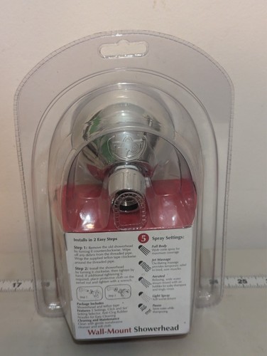 Pollenex Showerhead 5 Settings Chrome 2006 PO5101XK Massage 2010 Relaxes Spa New - Picture 8 of 12