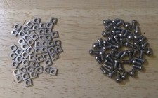 Gilbert Erector Part S-51 1/4" Nickel Screws Brass N-21 Nuts Lot of 50 each
