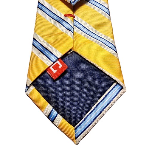 NEW Chaps Yellow Striped Tie With Blue And White Stripes One Size Clip-on - Picture 2 of 7