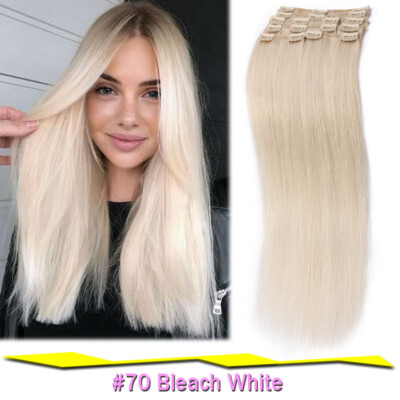 CLEARANCE 100% Human Hair Extensions Clip In Real Remy Hair Extensions Full Head