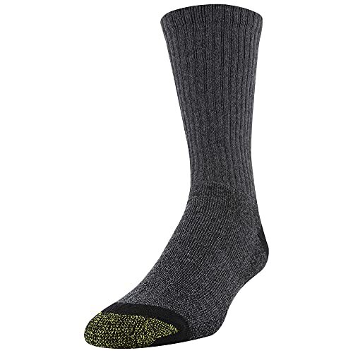 Gold Toe Men's 656s Cotton Crew Athletic Socks, Multipairs, Grey/Black Work - Picture 2 of 4