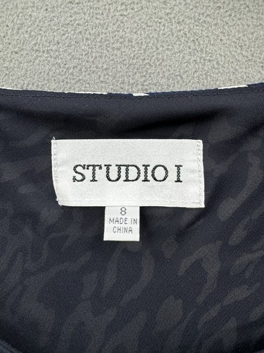 Studio 1 Women’s 8 Blue Animal Print Sleeveless Maxi Dress With Jacket - Picture 16 of 16
